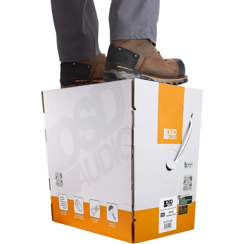 

Провод динамика 12/2, 12 AWG/манометр, 2 провода, список UL на стене, прямой погребенный CL2/CL3, бескислородная медь, OFC, 500 футов Snag