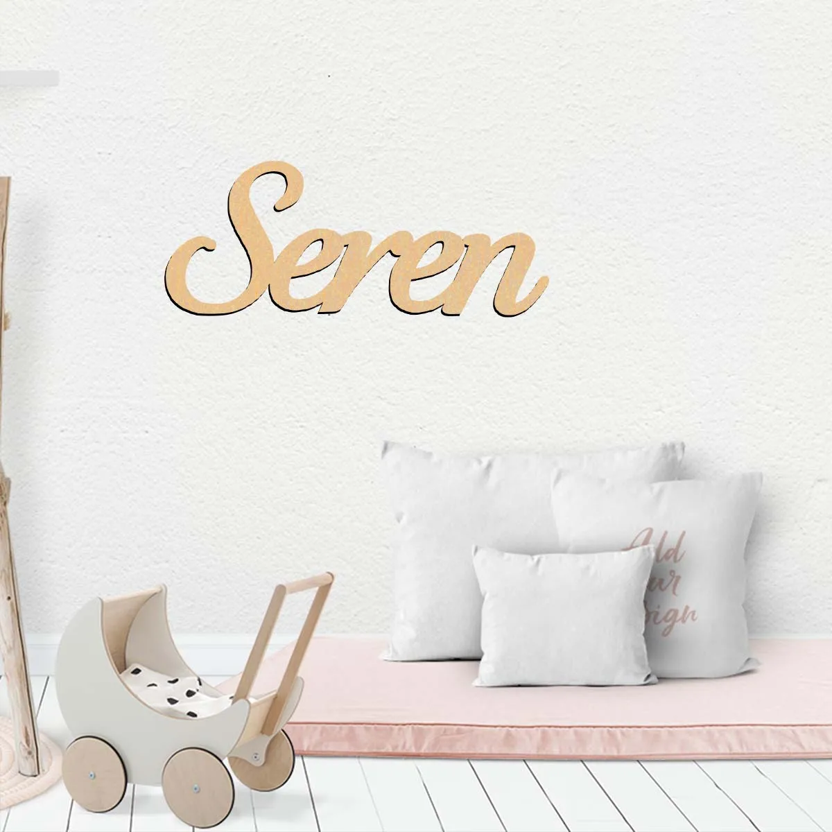 1pc Cartoon Seren example Customizable Text Laser-Cut Sign Wood Material Wooden Decor Vertical Orientation Door Hanging Decor