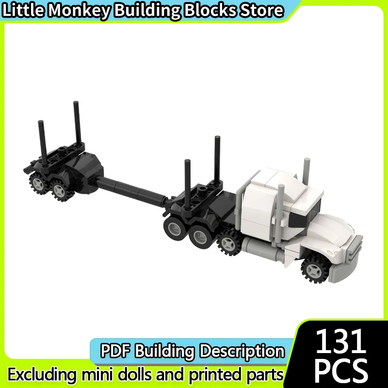 

City Car Model MOC Building Bricks Classic American Logging Truck Modular Technology Children Holiday Gifts Assemble Toys Suit