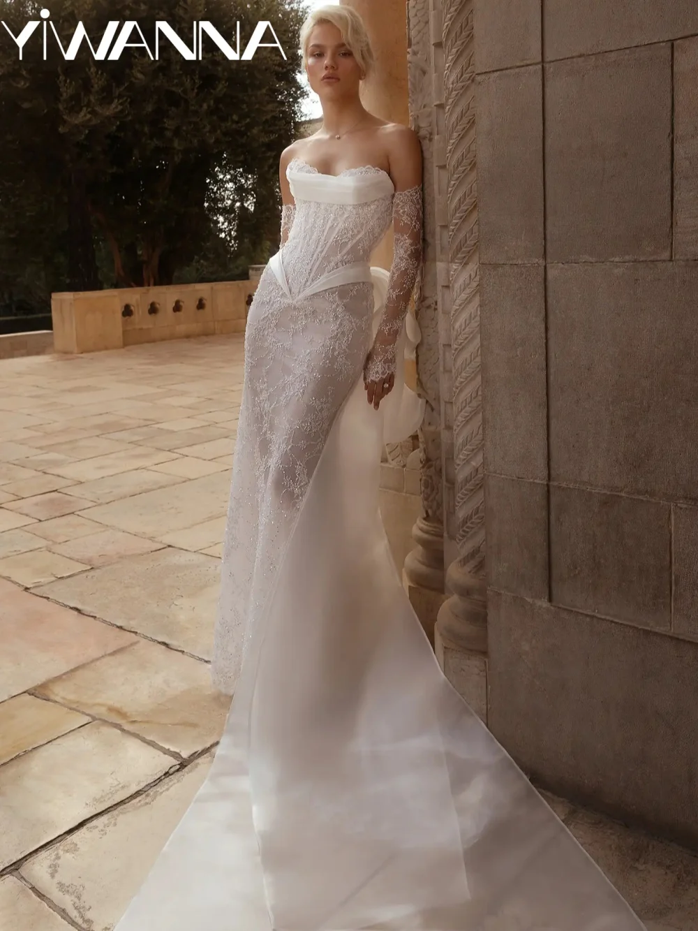 

Illusion Beaded Sweetheart Neck Wedding Dress Dazzling Mermaid Long Bridal Gown 2026 Customized Backless Dresses For Bride