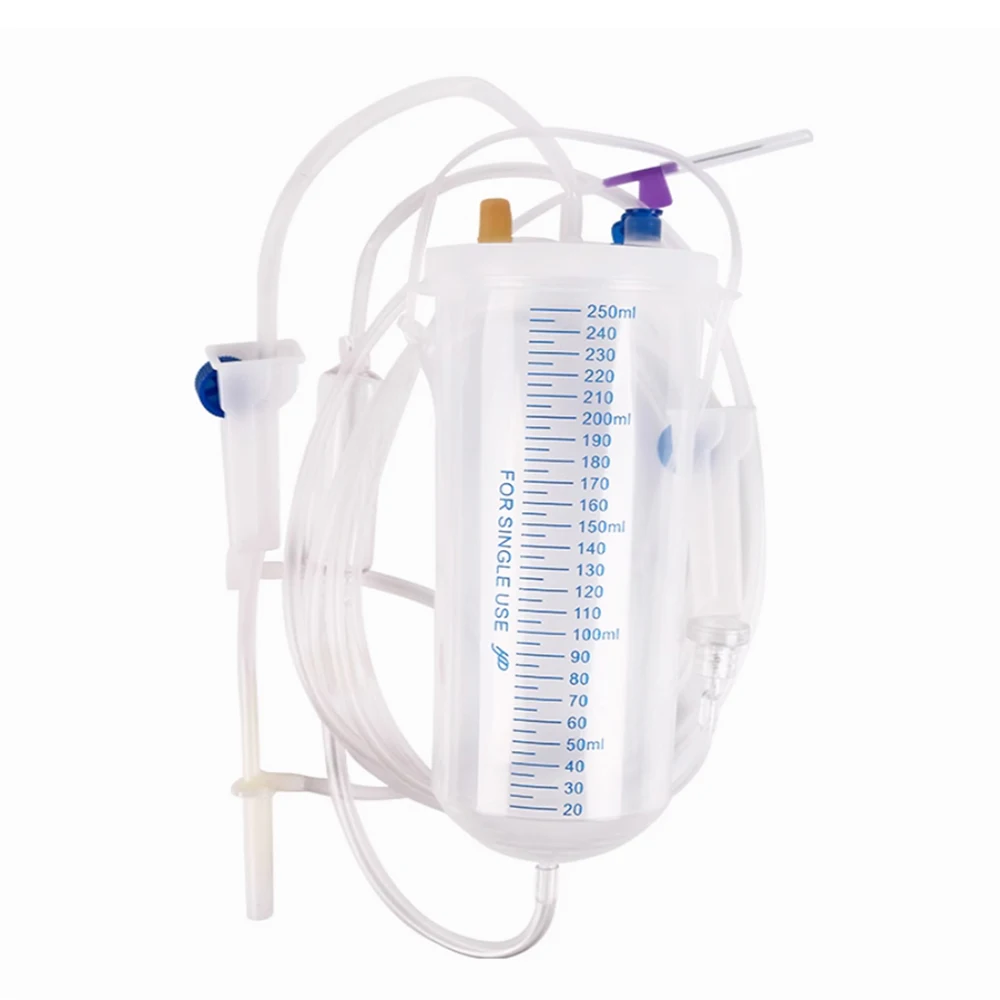 250ml Pet Cat Dog Infusion Bottle Disposable Bucket Infusion Device Drip Type Clinic With Scale Needle Disposable 2Set