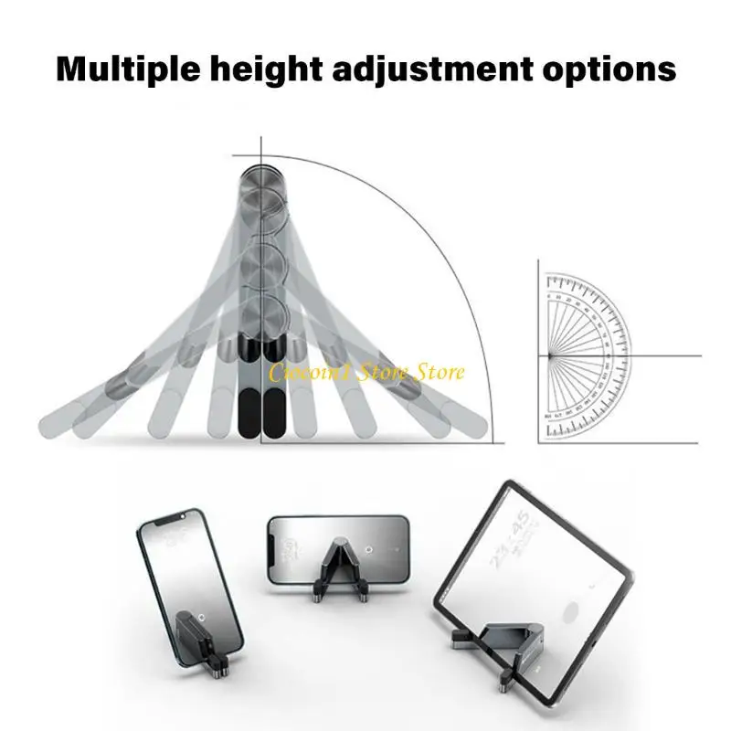 A3PC Desktop Phone Holder Aluminum Smartphone Stand Antislip Base Foldable Design
