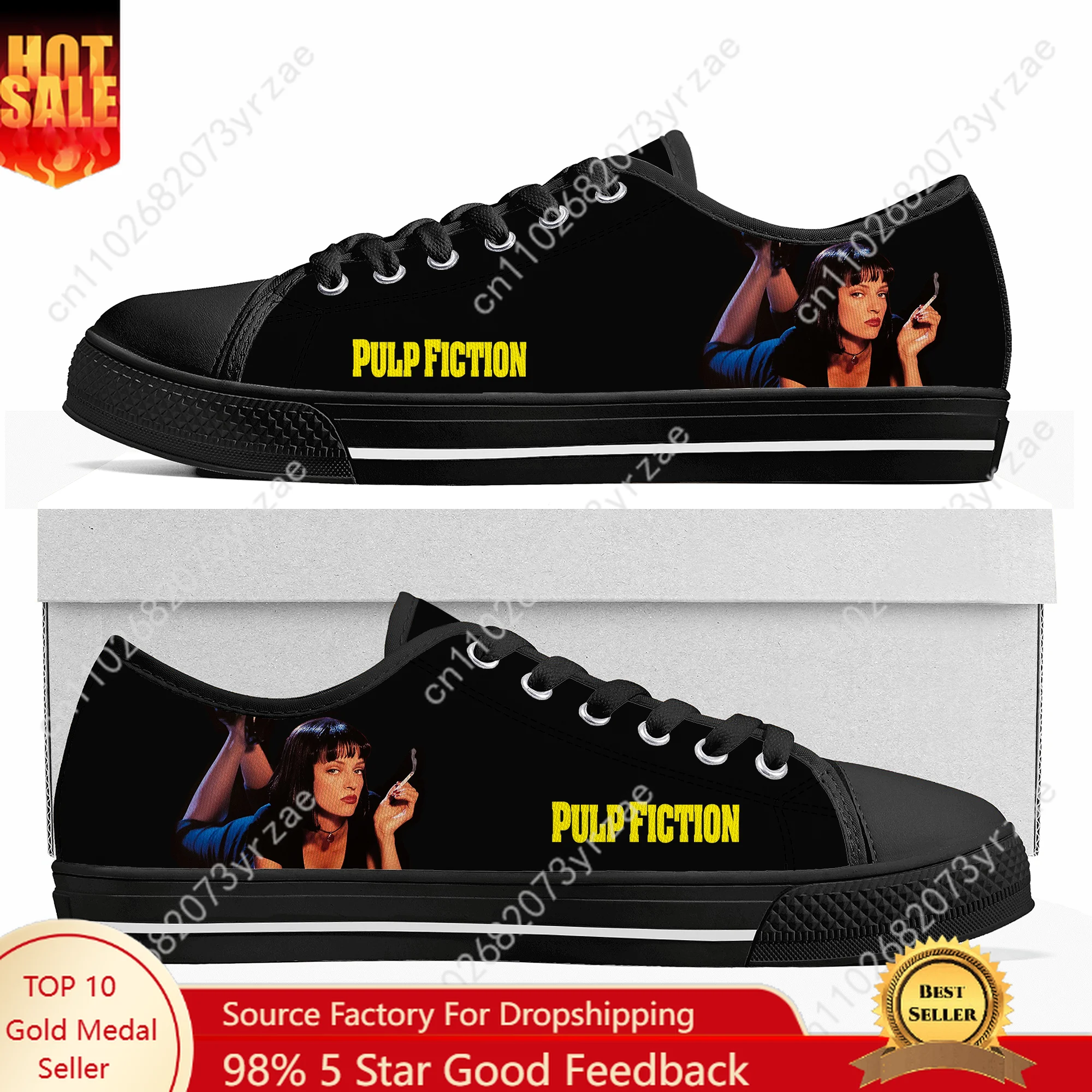 

Pulp Fiction Low Top High Quality Sneakers Men Women Teenager Canvas Sneaker Casual Personalized Patterns Shoe Customized Shoes