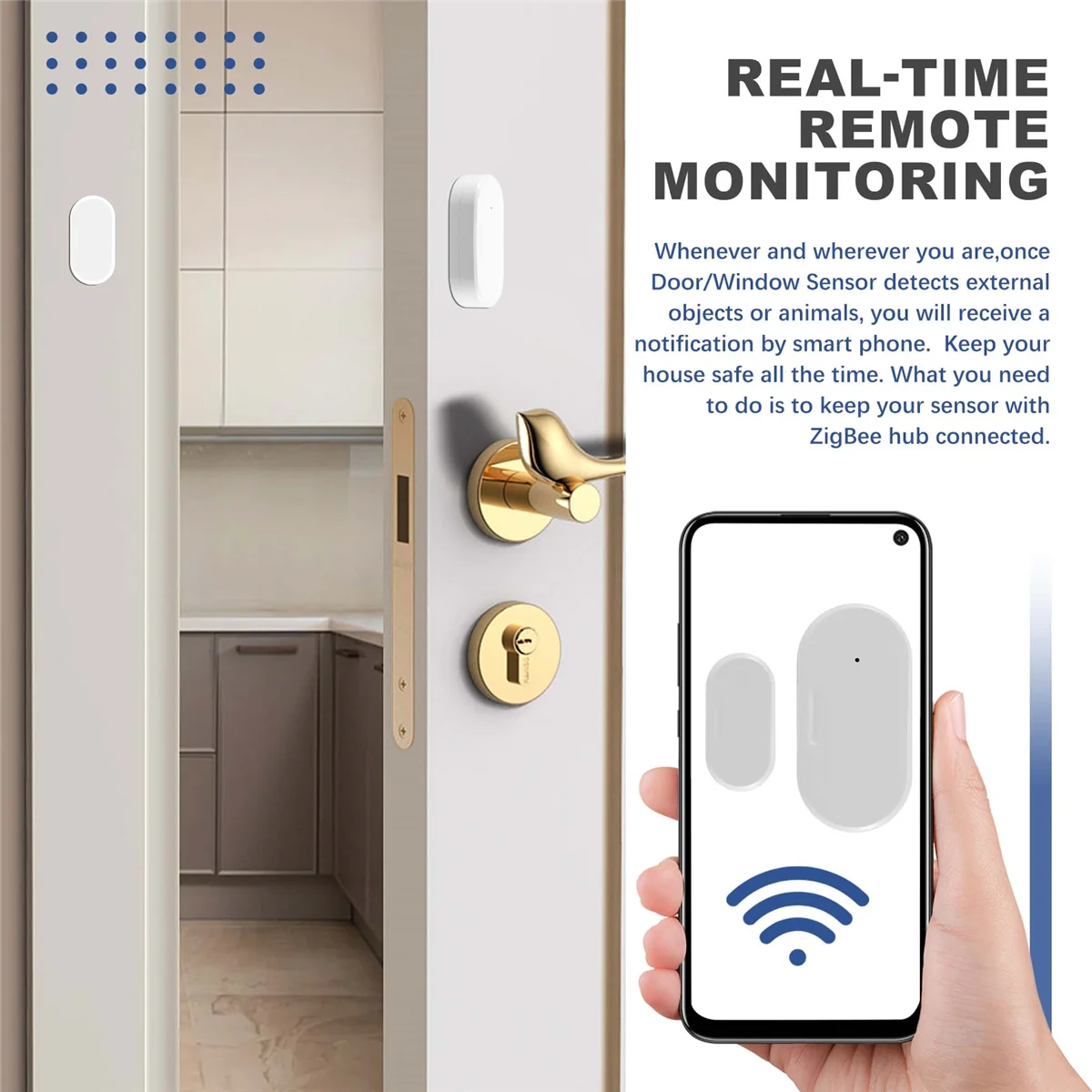 ABSQ-Tuya Zigbee เซ็นเซอร์ประตูและหน้าต่าง Smart Home Automation การป้องกันความปลอดภัย Smartlife APP ALARM REMOTE Real-Time PUSH