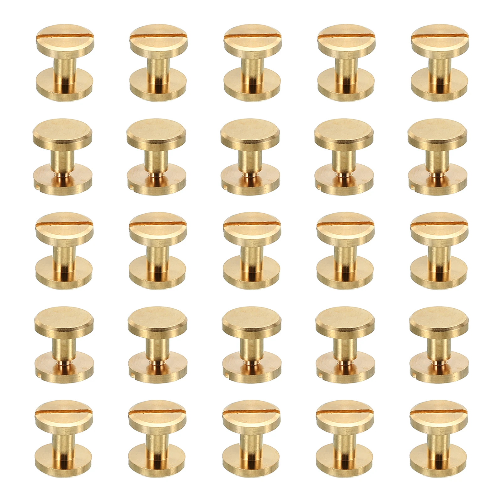 25Set Chicago Screws Brass Slotted Binding Post Screw Rivet Leather Belt Scrapbook Albums Matte Black Bronze Silver Tone Silvery
