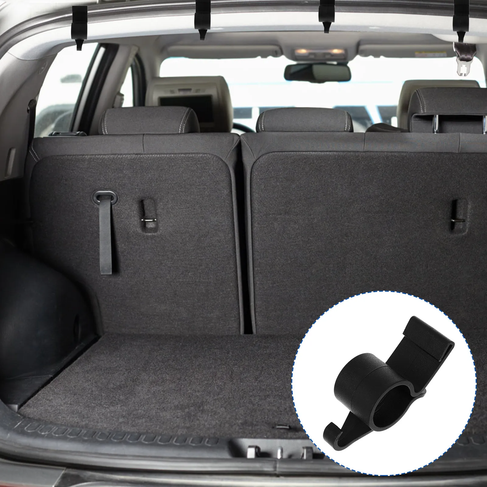 

4Pcs Car Trunk Hook ABS Heavy Duty Universal Trunk Organizer for Umbrella Fishing Rod Handbag Shopping Bag Easy Install