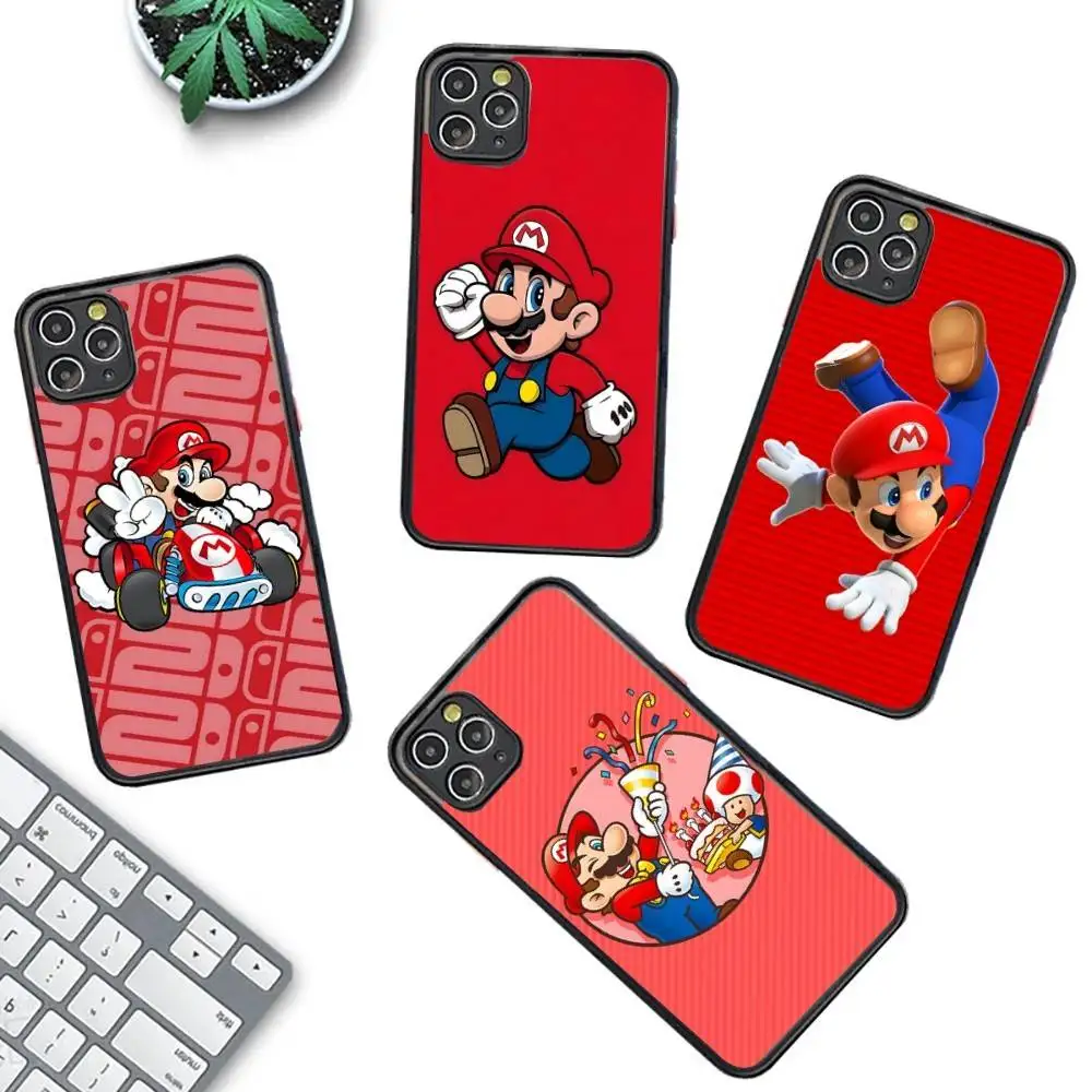 

S-Super MarioS Phone Case for iPhone 14 11 12 13 Mini Pro Max 8 7 Plus X XR XS MAX Translucent Matte Cover