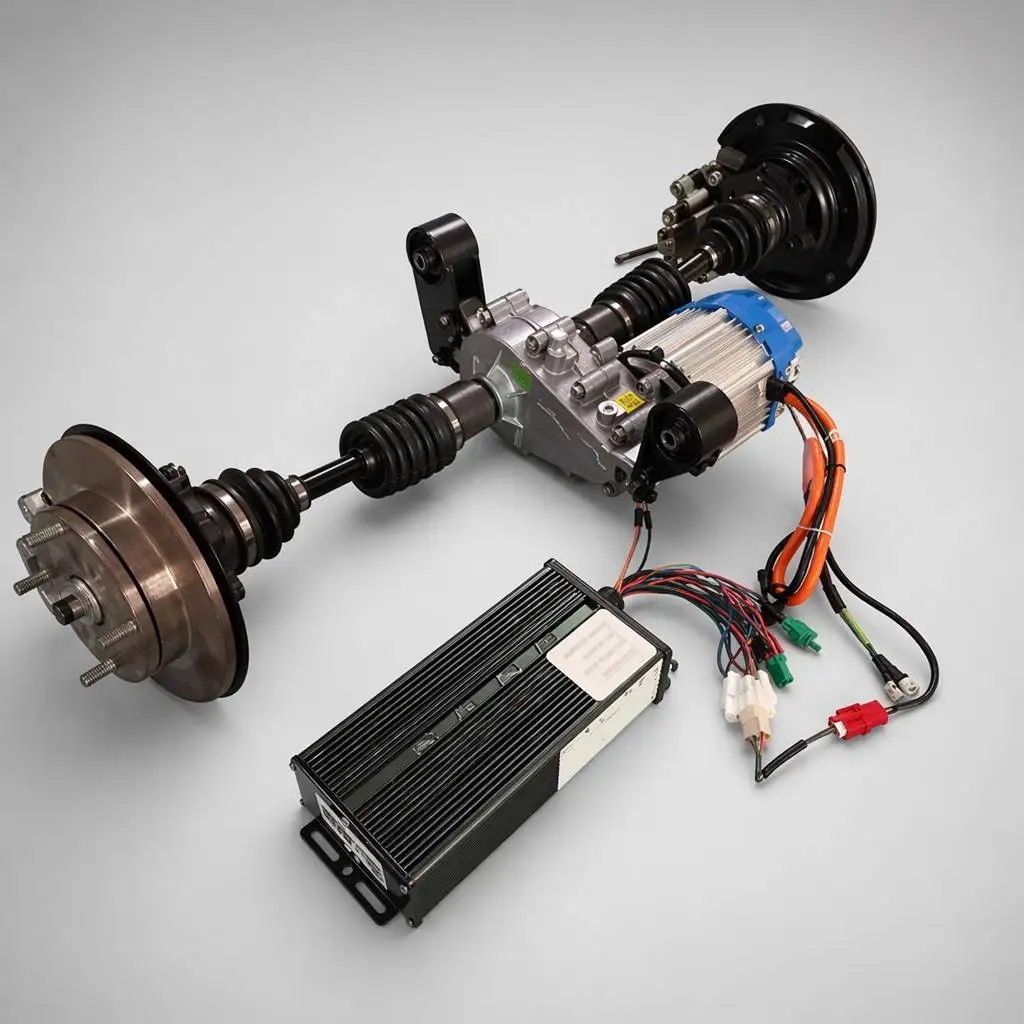 Electric Axle Kit with Independent Suspension ADC12 Compact Housing for 1KW 2KW DC Light Tuk Tuk Auto Rickshaw 715D