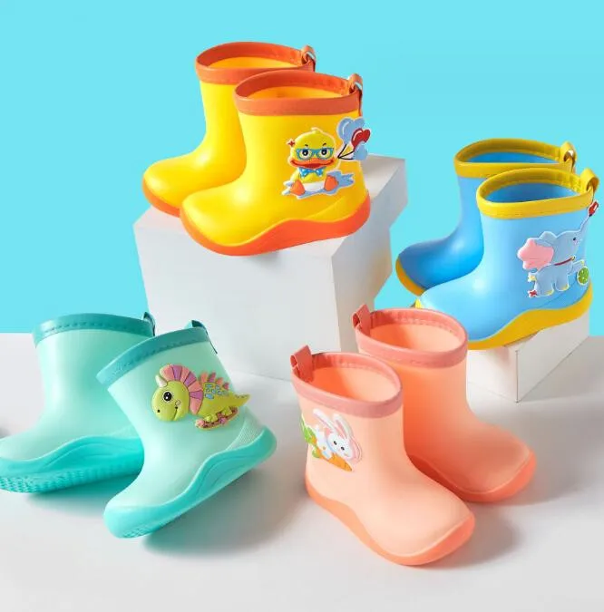 

Children Rainboots Boys Girls Waterproof Shoes 3D Cartoon Cute Shark Rain Boots Toddler Rain Non-slip Rubber Sole Kids