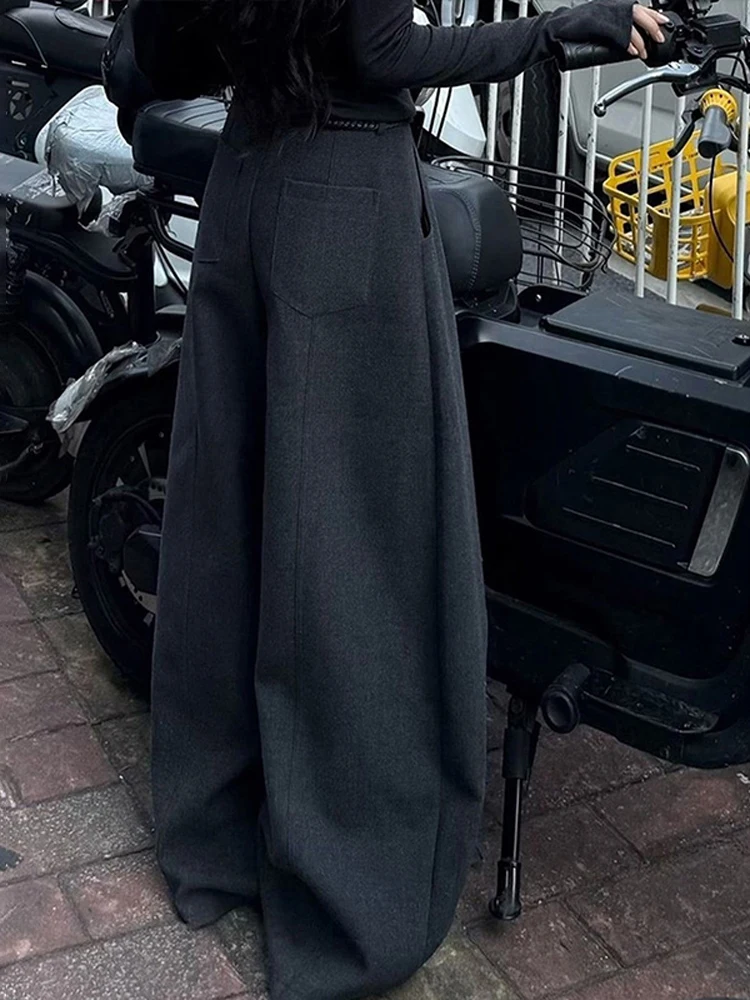 

ey Floor-Length Casual Pants Women's Loose Wide Leg Pants Autumn Winter New Sle Korean Sle Loose Slimming Versatile