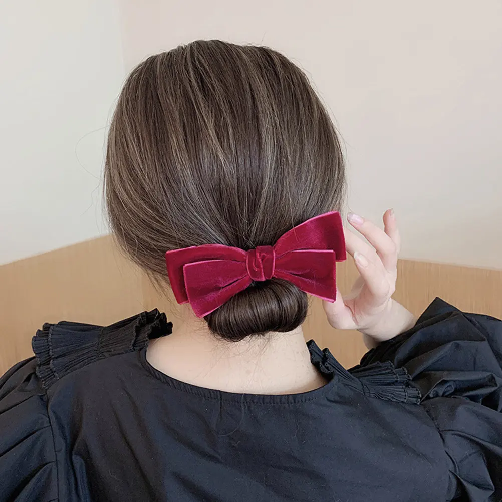 2Pcs Bowknot Hair Bun Maker Shaper Donut Former for Women Fast Easy Hair Styling Tool Elegant Bun Making School Party Wedding