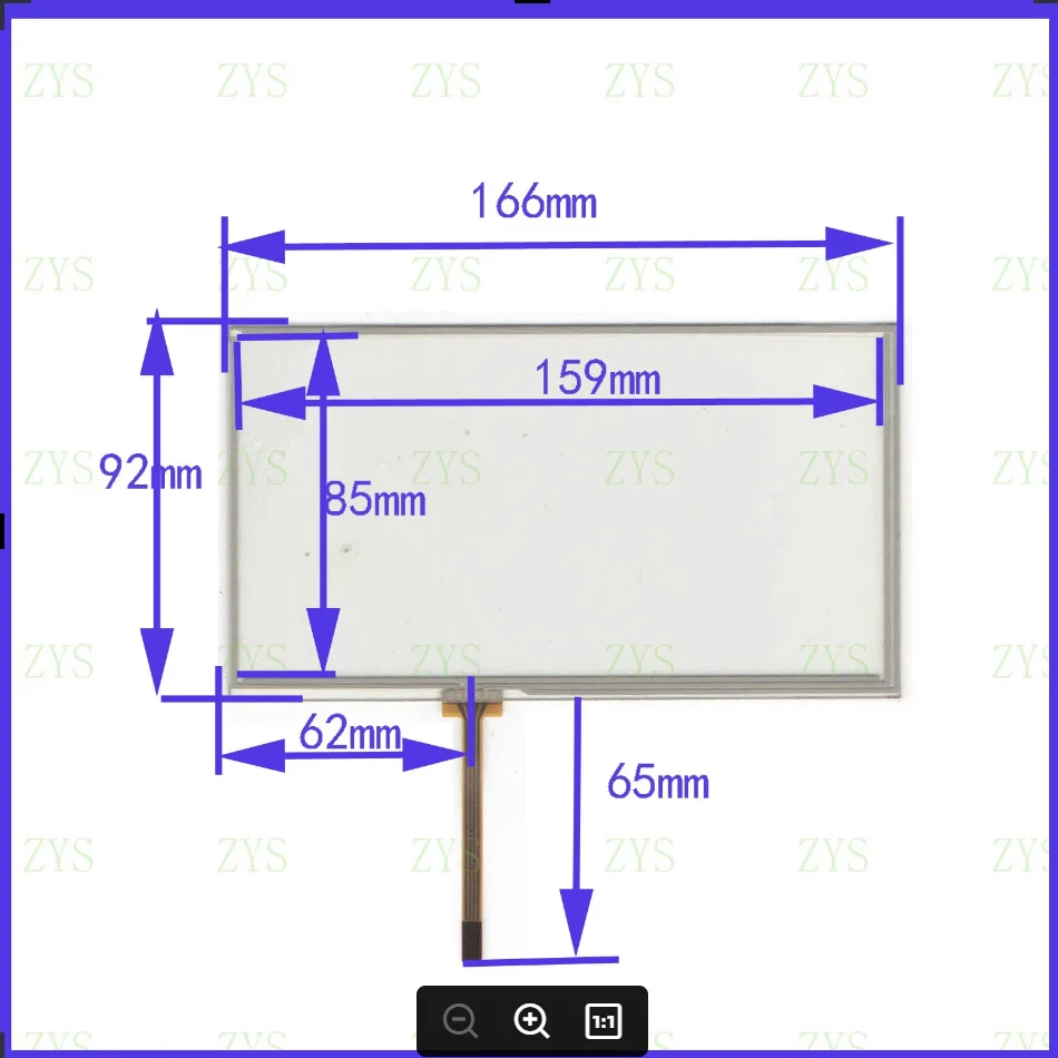 

ZhiYuSun KDT291120130 7 inch touch screen digital player handwriting screen outer periphery dimension 166*92 touch screen