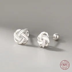 925 Sterling Silver Winding Screw Stud Earrings Funny Originality Irregularity Korean Earring Anniversary Party Piercing Jewelry