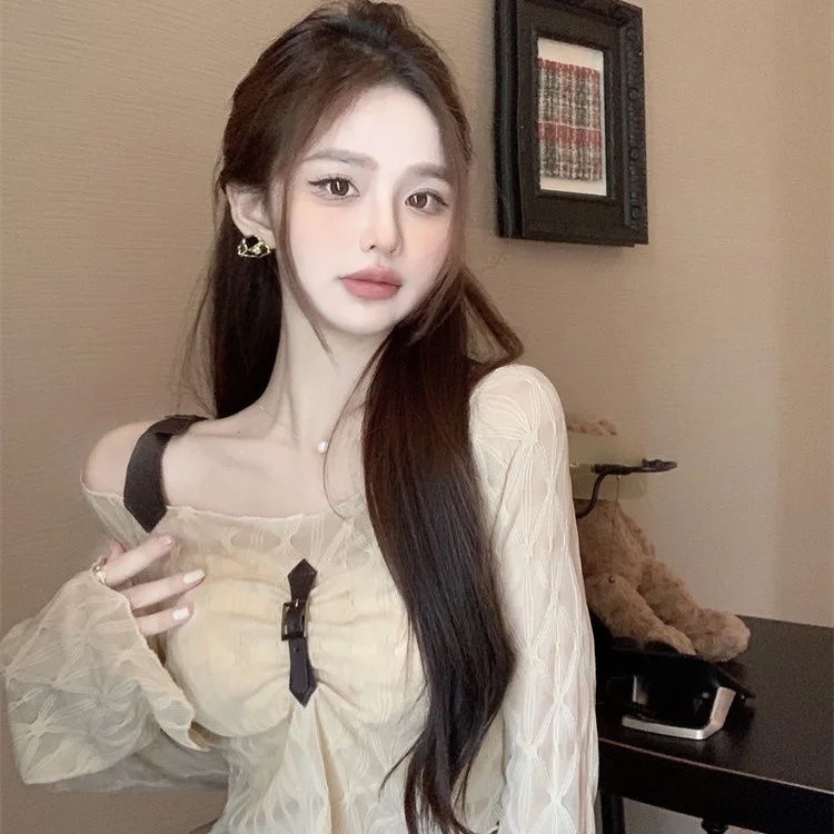

Long Sleeve T-Shirts Womens Vintage Oversized Cotton Harajuku Lace Ruffle Y2K Aesthetic Gothic Streetwear For Autumn Tops