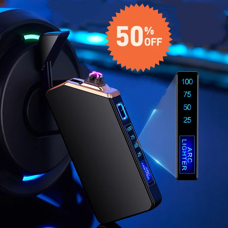 

Зажигалка с двойной дугой, USB электрическая ветрозащитная беспламенная зажигалка, перезаряжаемая зажигалка с сенсорным датчиком, подарок для папы