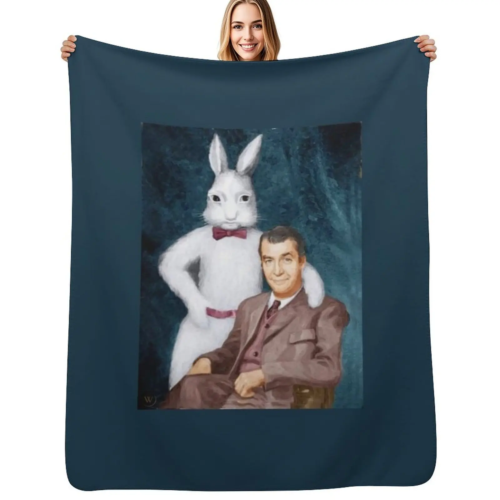 Harvey-Colorized Throw Blanket Bed decorative Flannel Fabric Stuffeds cosplay anime Decorative Beds Blankets