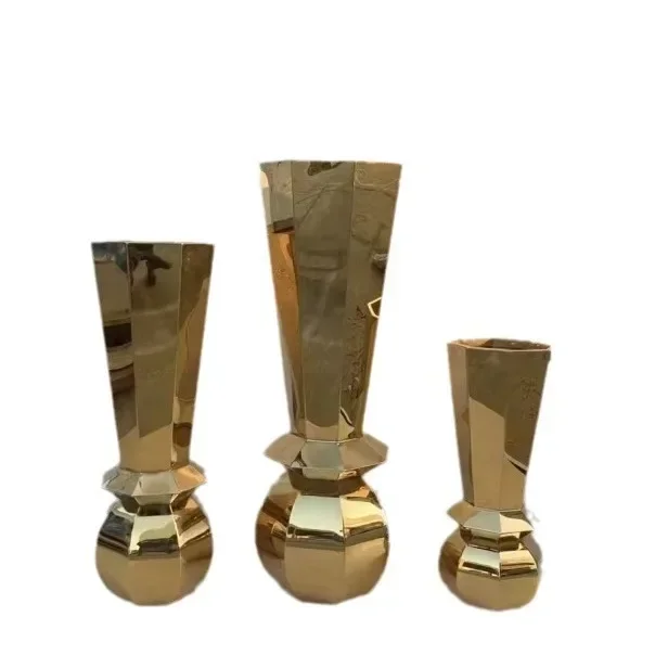 Outdoor stainless steel flower pot Floor-to-ceiling cylindrical flower box Simple metal flower pot