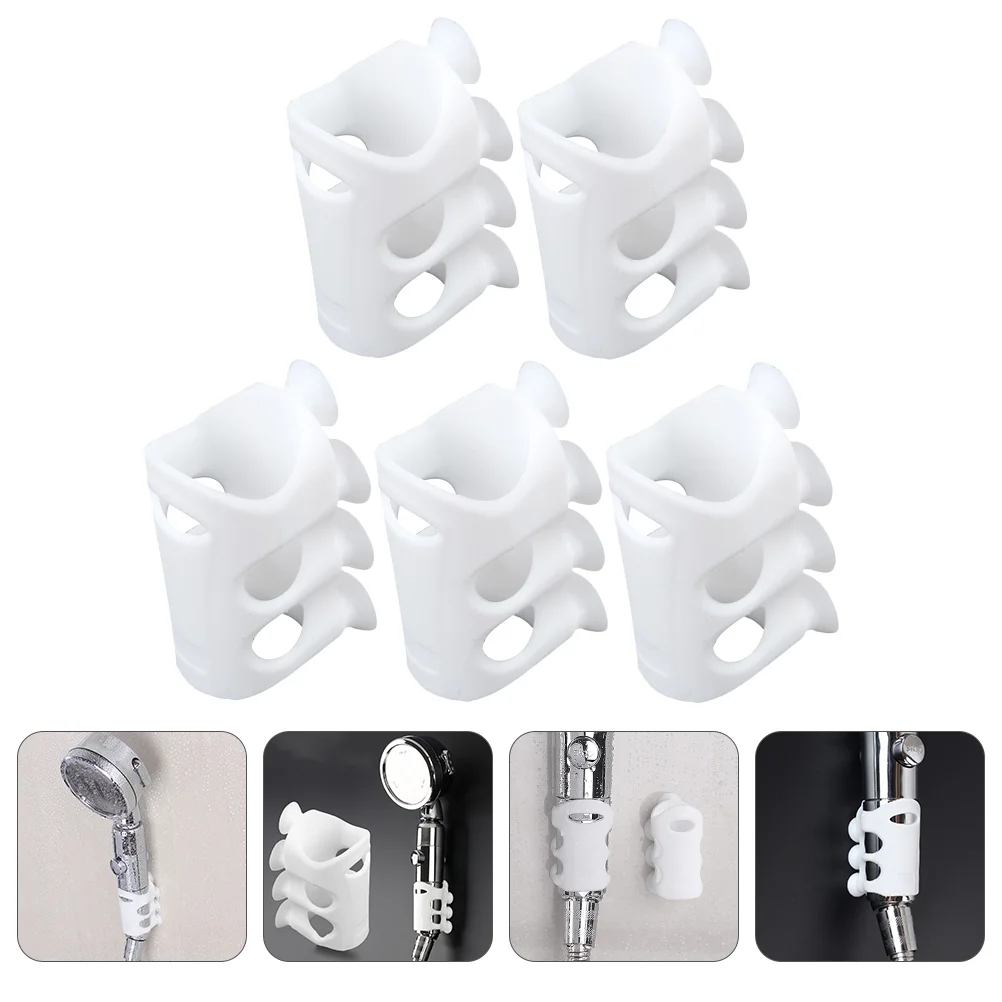 

5 Pcs Hanger Shower Suction Cup Bracket Brackets for Shelves Adjustable Racks Silica Gel Stacker
