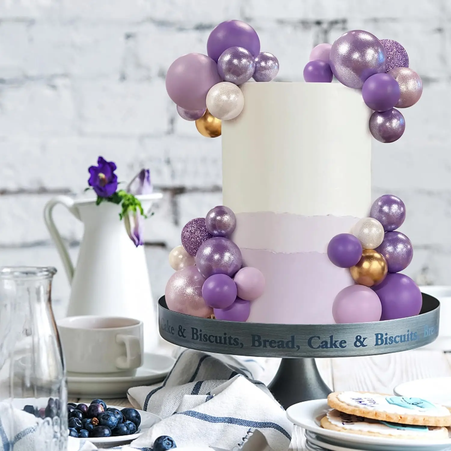 56 Stück Kugel-Kuchen-Picks, bunter kugelförmiger Kuchenaufsatz, Perlenkugeln, Cupcake-Kucheneinsatz-Aufsatz für Hochzeit, Geburtstag, Party – Detail 33