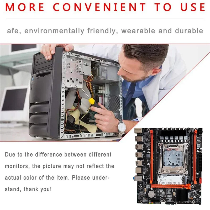 

X99H Настольная материнская плата + кабель переключателя LGA2011-V3 Чип B85 DDR3X4 ECC Слот M.2 NVME PCI-E 3.0 X16 SATA3.0, простая установка