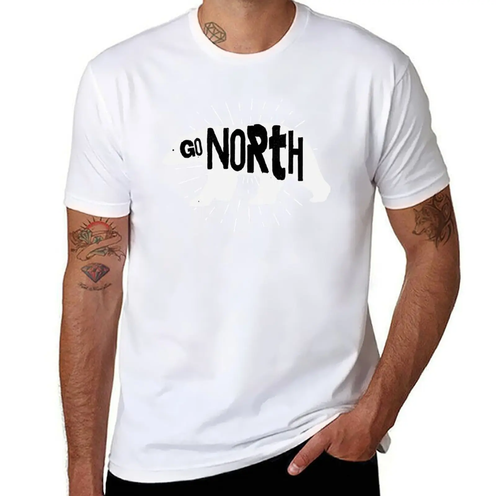 تي شيرت Go North Polar Bear تي شيرت رجالي قطني تي شيرت برسوم جرافيك