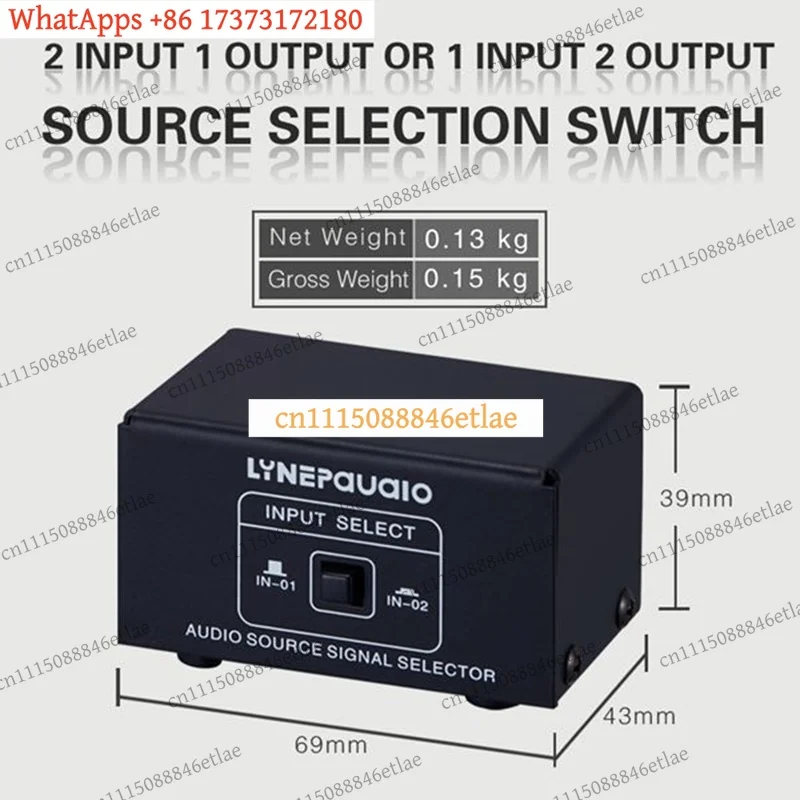 k3 Universal 2 In 1 Out / 1 In 2 Out RCA Audio Switcher Lossless Signal Selector Speaker Switch Box