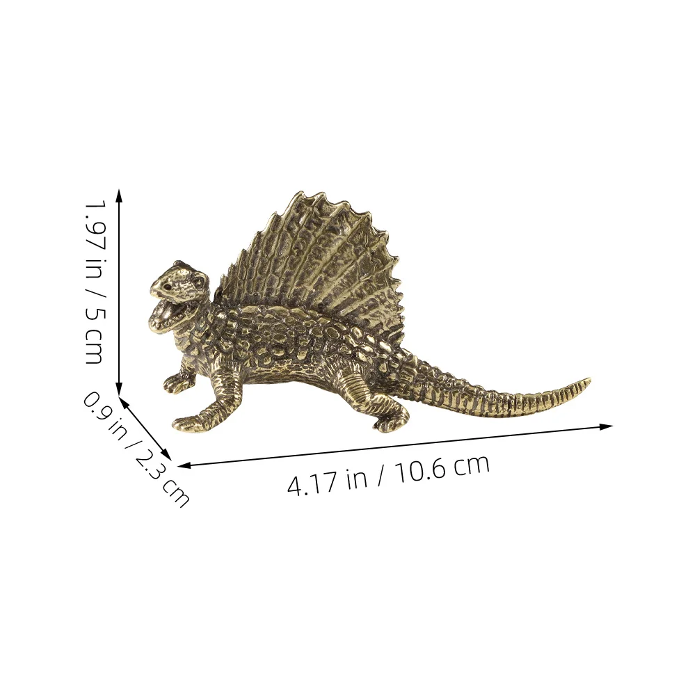 

Micro Landscape Heterodontosaurus Statue Brass Dinosaur Retro Desktop Decor For Home Office Hotel Restaurant Vintage