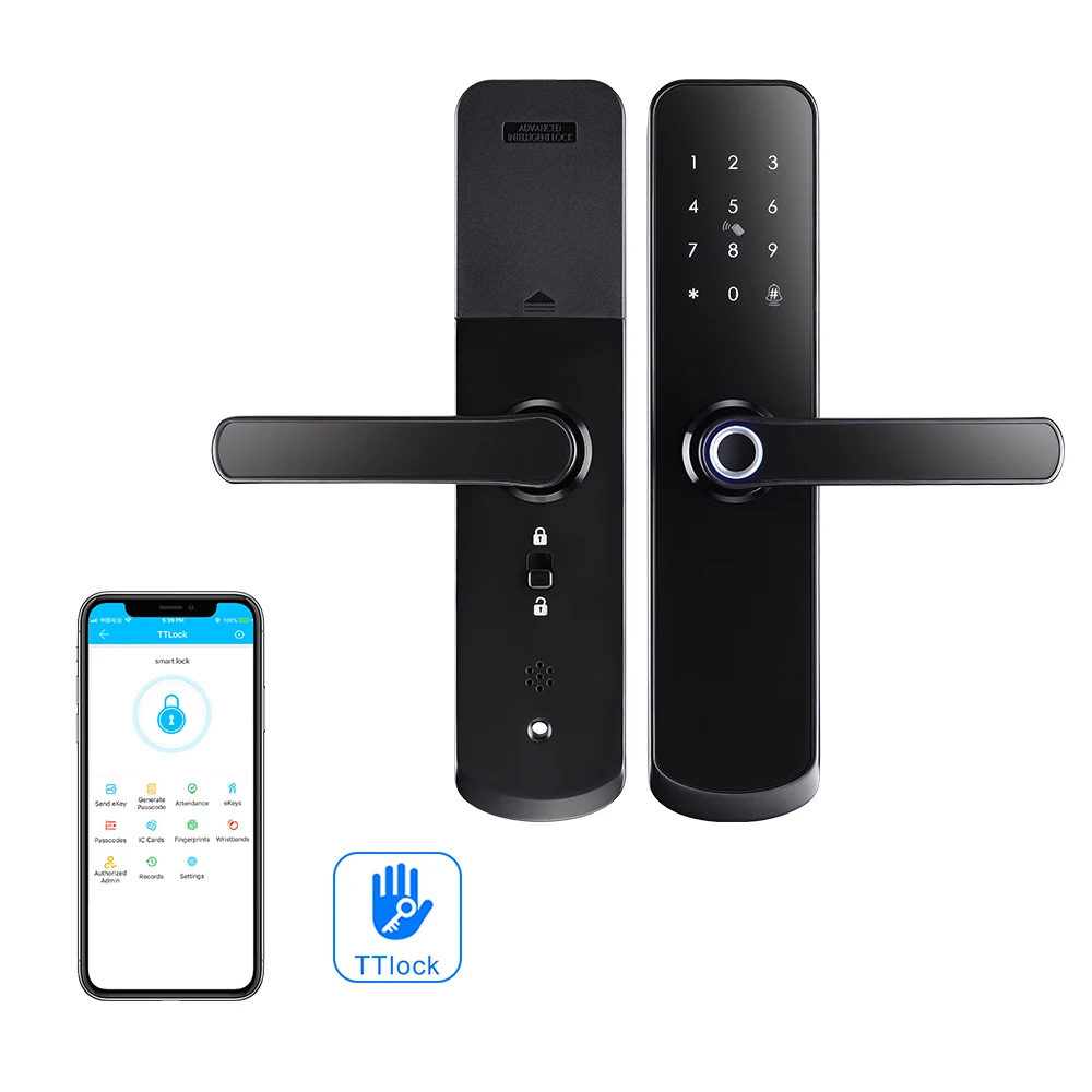 TTlock BLT App Smart Lock Door Bell Biometric Fingerprint Digital Keyless Password RFID Card Management For Home Apartment