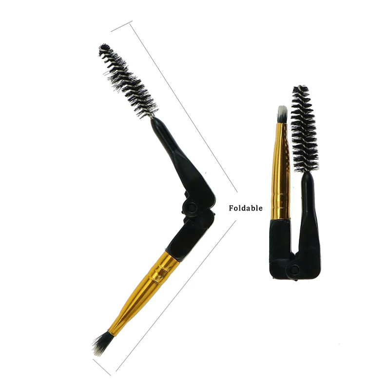 Eyebrow Brush Eyeliner Brush Makeup Brushes Dual Ended Angled Brush Spoolie Brush 2 In 1 Lash Eyebrow Brush Makeup Tool Folding