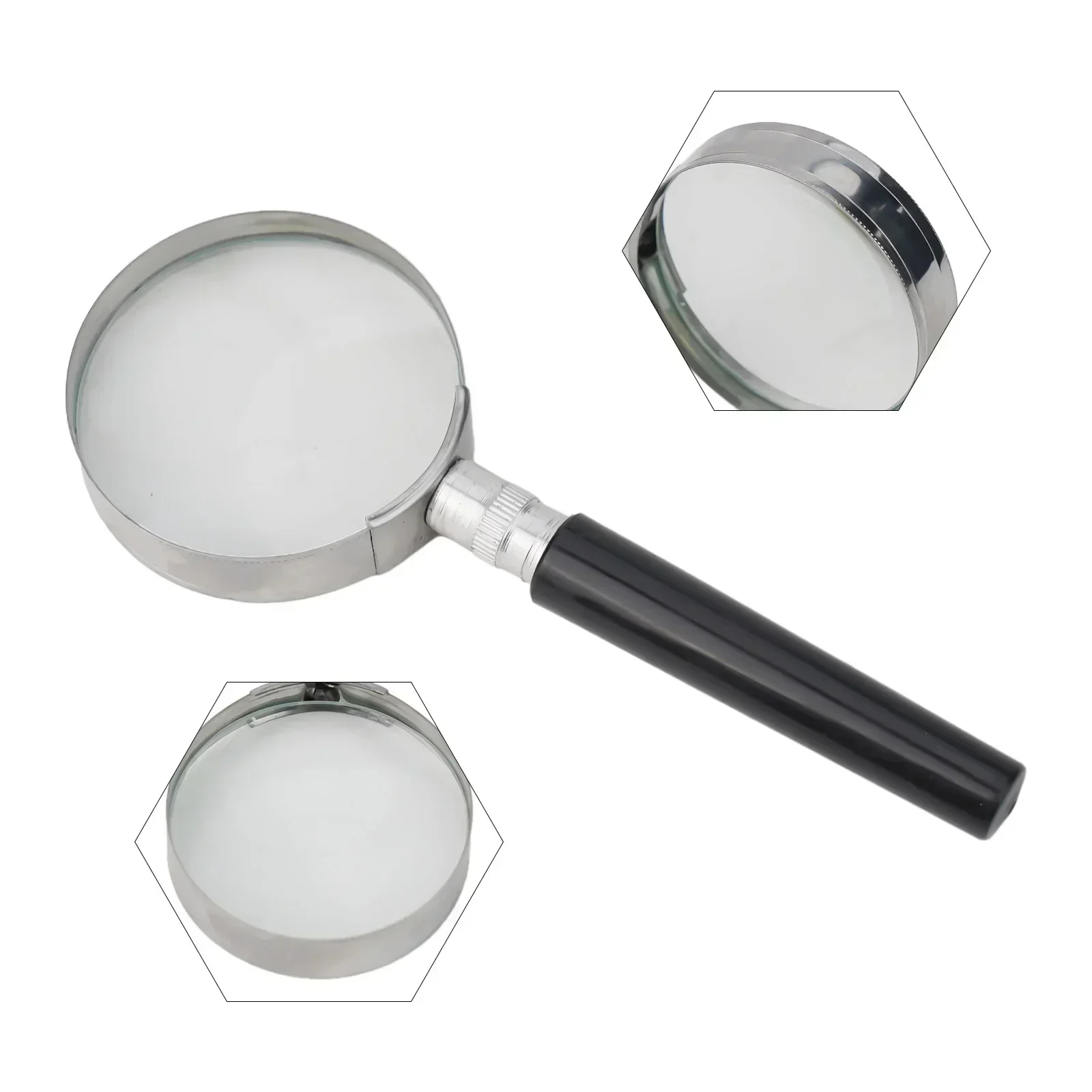 

5X Magnification Handheld Magnifier Magnifying Glass Handle 50mm 2inch Handheld Illuminated Magnifying Glass Magnifier