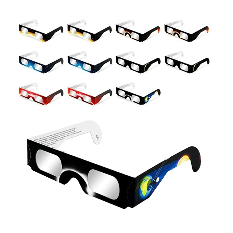 12PCS Solar Eclipse Glasses HD Film, Solar Eclipse Observation Glasses Crisp Solar Image Durable Easy To Use