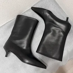 Luxury Pointed Toe Ankle Boots Designer Women Heels Brand High Boots Leather Shoes 2024 Autumn Goth Snow Botas Mujer Zapatillas