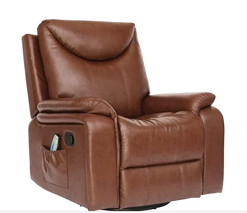 أريكة جلدية مخصصة منجدة وإطار خشبي كرسي تدليك لكبار السن لغرفة المعيشة المنزلية #4