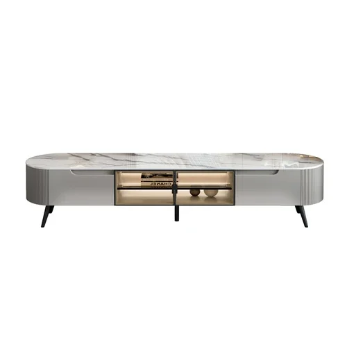 Muebles de Sala de Estar: Mueble de TV de Lujo de Madera con Estantes y Almacenamiento, Soporte para Televisor, Mueble de Suelo para Café, Muebles para el Hogar