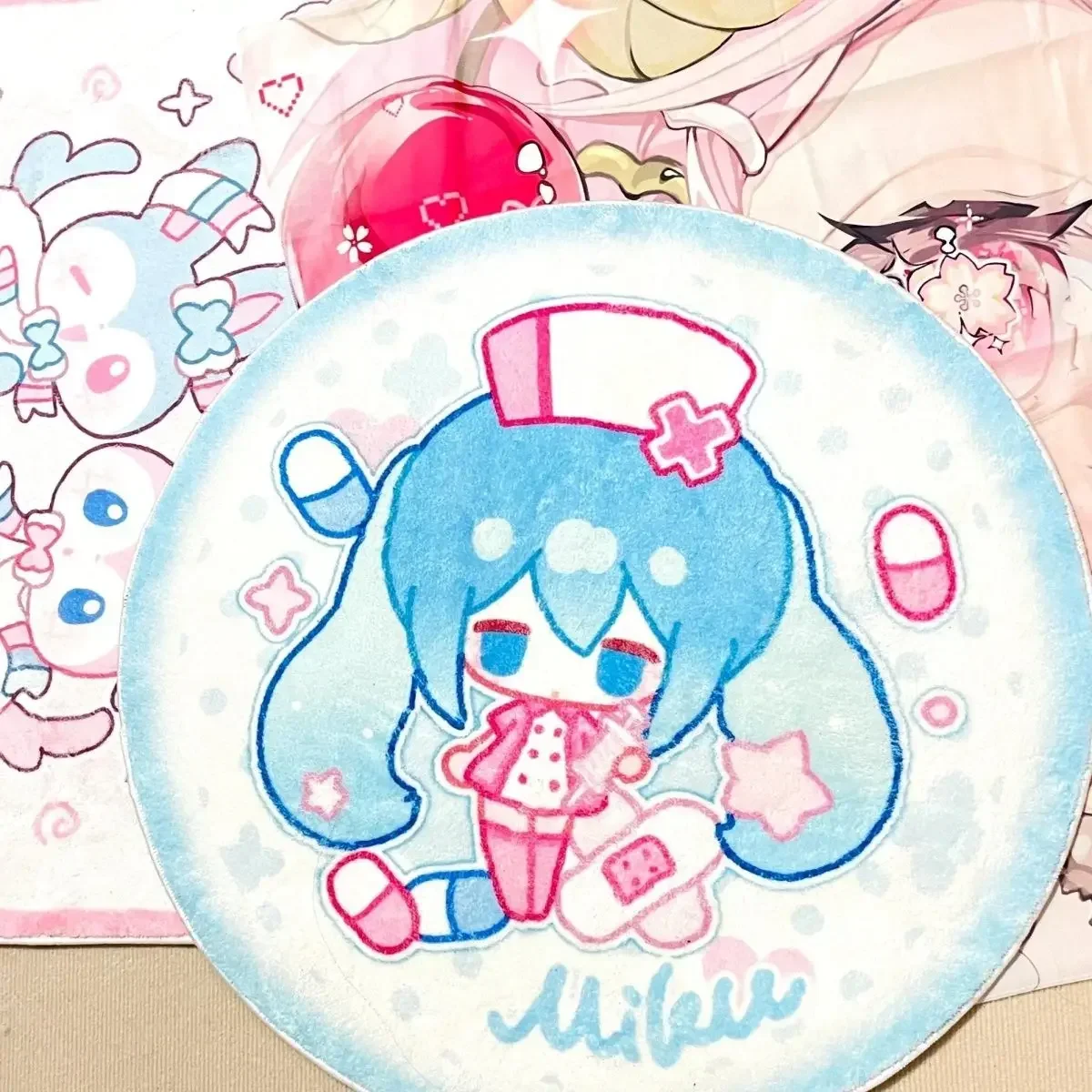 Hatsune Miku Mat Hatsune Miku Project Diva Anime Peripheral Cute Originality Carpet Living Room Tea Table Tables and Chairs Mat