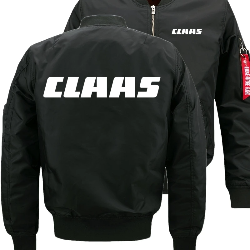 

Autumn New CLAAS Logo Print Customizable Solid Color Men Zip Jacket Cotton Slim Classic Style Mens Casual Windproof Flight Suit