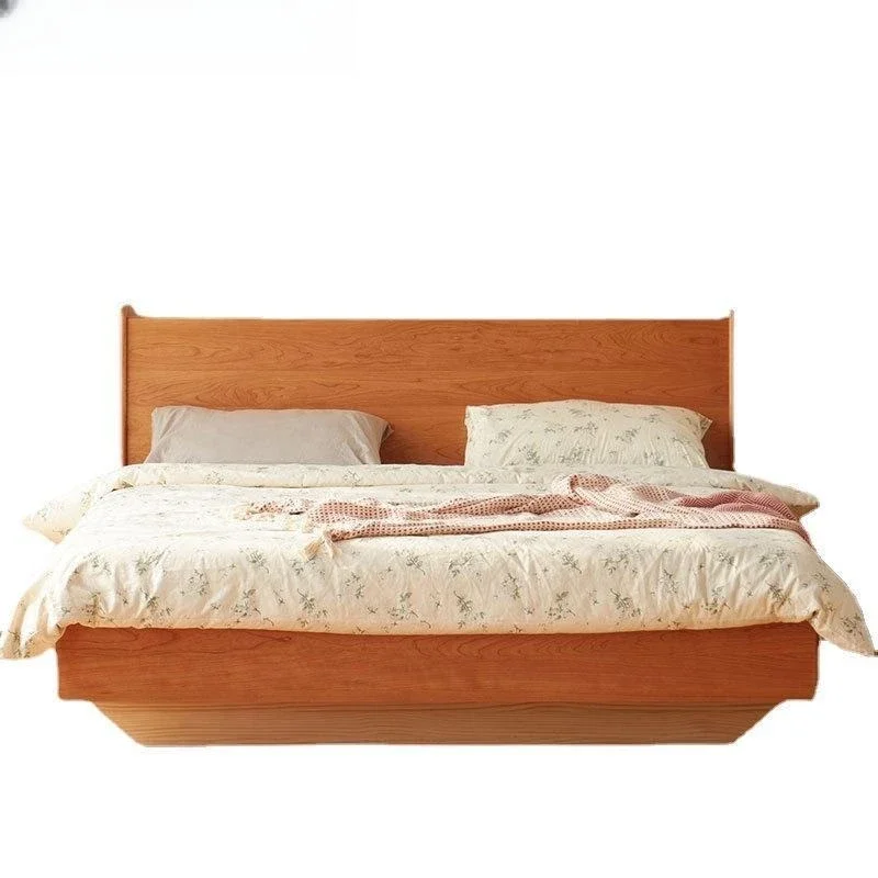 

Nordic solid wood cherry wood 1.5 meters Japanese-style high box storage bed 1.8 meters double bed