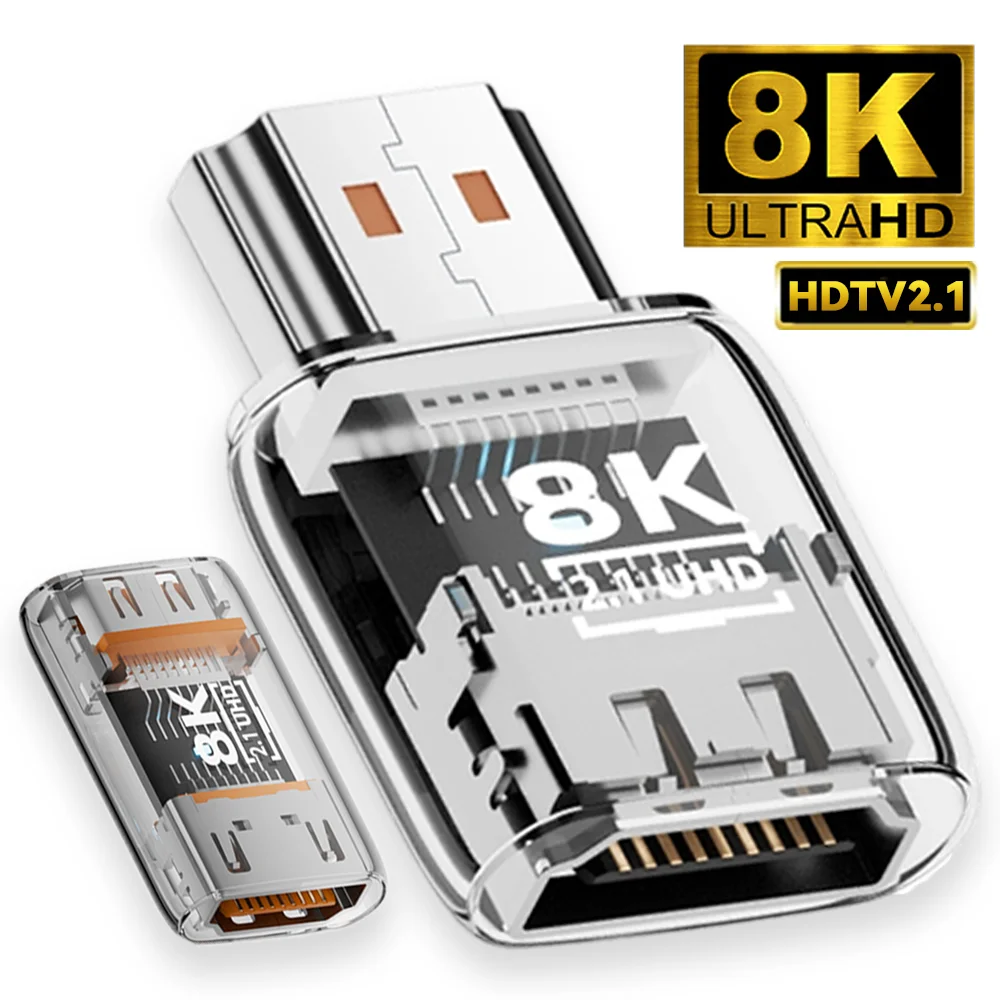 الترا HD 8K HDMI متوافق موسع أنثى إلى ذكر موصل 8K60hz Displayport تمديد محول لعرض شاشة PS4 HDTV #1