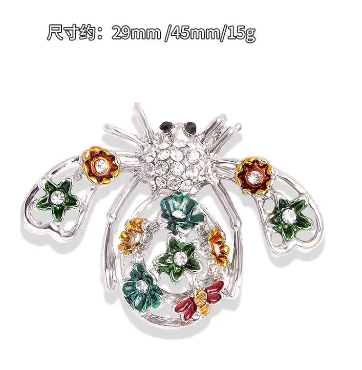 بروش النحل الماسي المرصع بالحشرات، إكسسوارات الملابس النسخة الكورية من الزيت بالتنقيط المائي، زهرة الصدر، بروش اللؤلؤ
