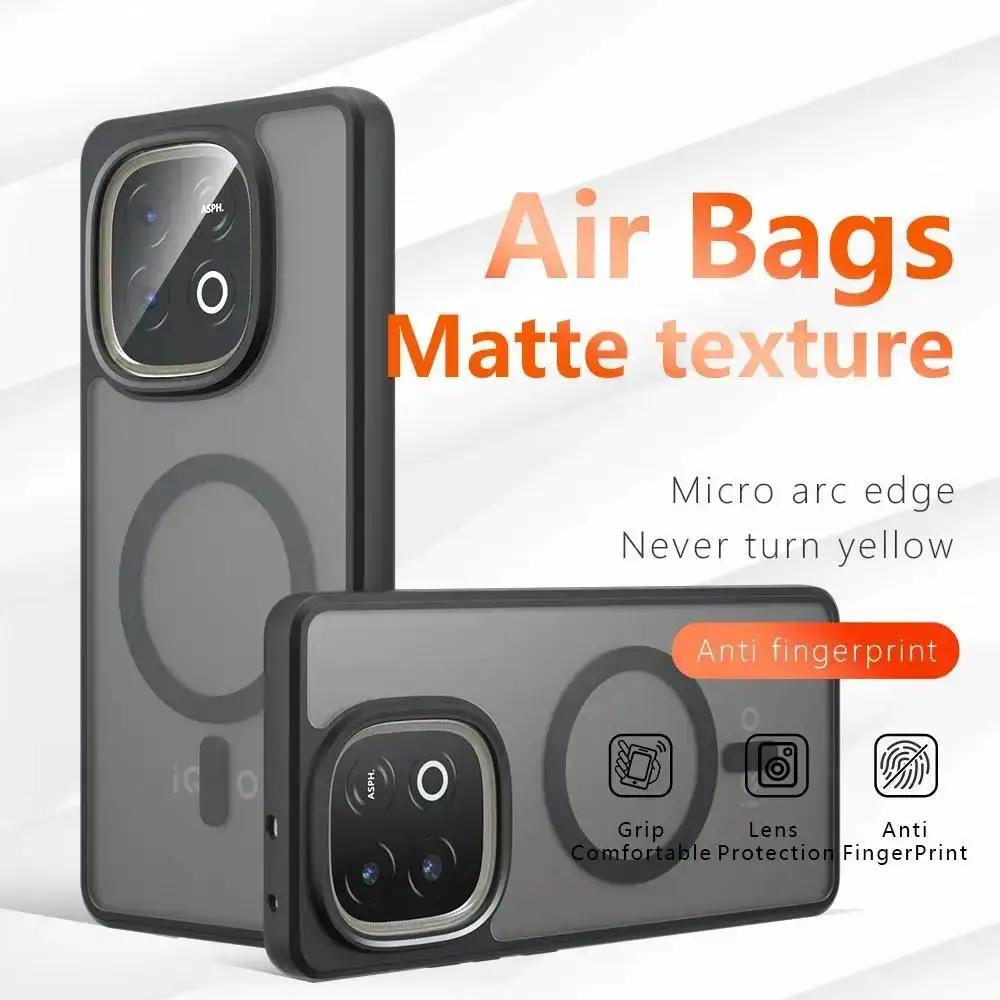Wireless Charing Case Cover for Vivo Iqoo Z10 Turbo Pro Anti Drop Mircropyle Back Case for Vivo Iqoo Z10 Turbo Mobile Coques