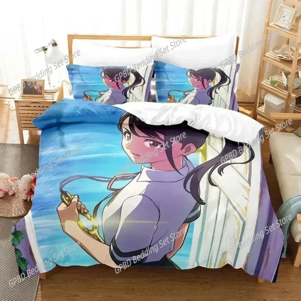 Anime Movie Suzume No Tojimari Bedding Set Boys Girls Twin Queen Size Duvet Cover Pillowcase Bed Kids Adult Home Textileextile