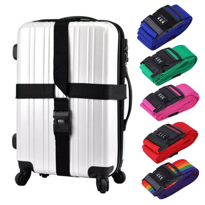 Bagage Riemen Koffer Riemen Verstelbare 420Cm Travel Accessoires Bagage Box Bevestiging Riem Met Wachtwoord 18-34 Inch Reizen