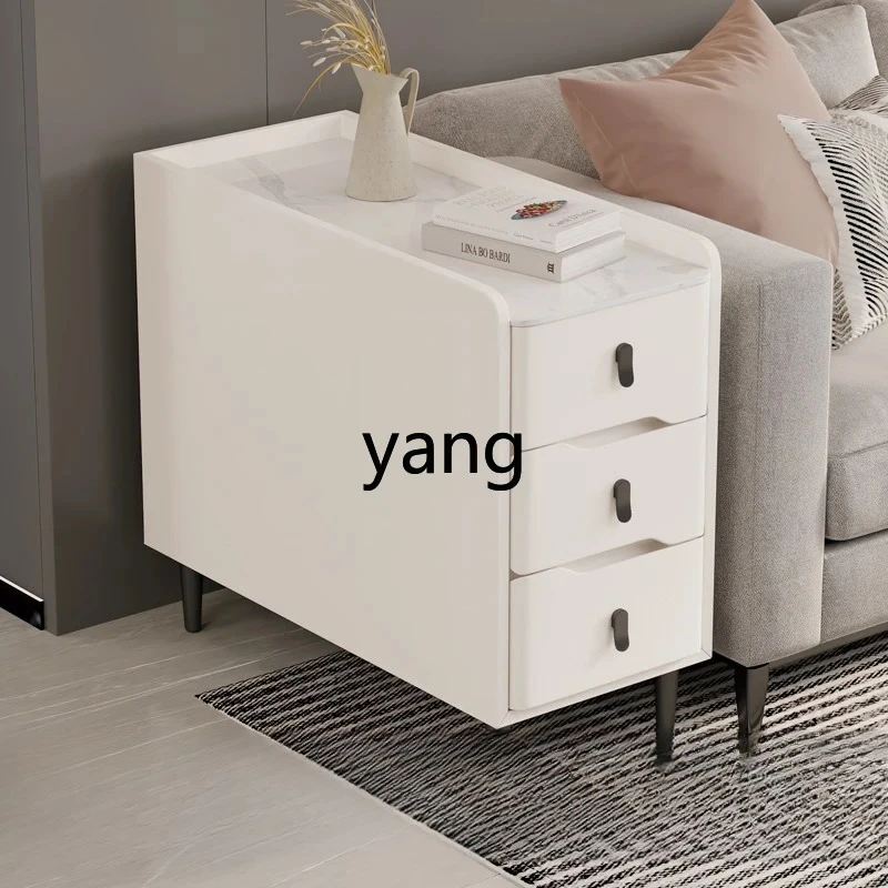 LH1  Side Cabinet Solid Wood Painting Cream Wind Cortex Super Narrow Movable Angle