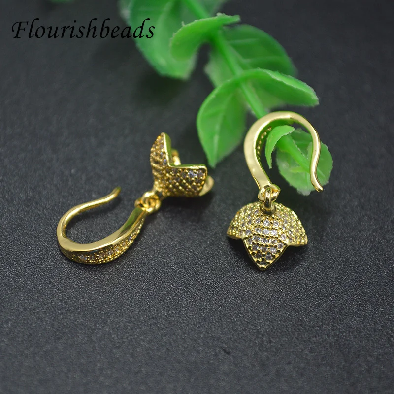 

Gold Color CZ Beads Paved Anti Fading Earrings Flower Shape Layer Earrings Ear Wire for Women Fashion Jewelry