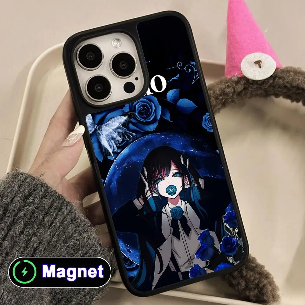 

Ado Rose Anime Phone Case for iPhone 17 16 15 14 13 12 11 Air Pro Max Plus Matte Surface Magnet Cover