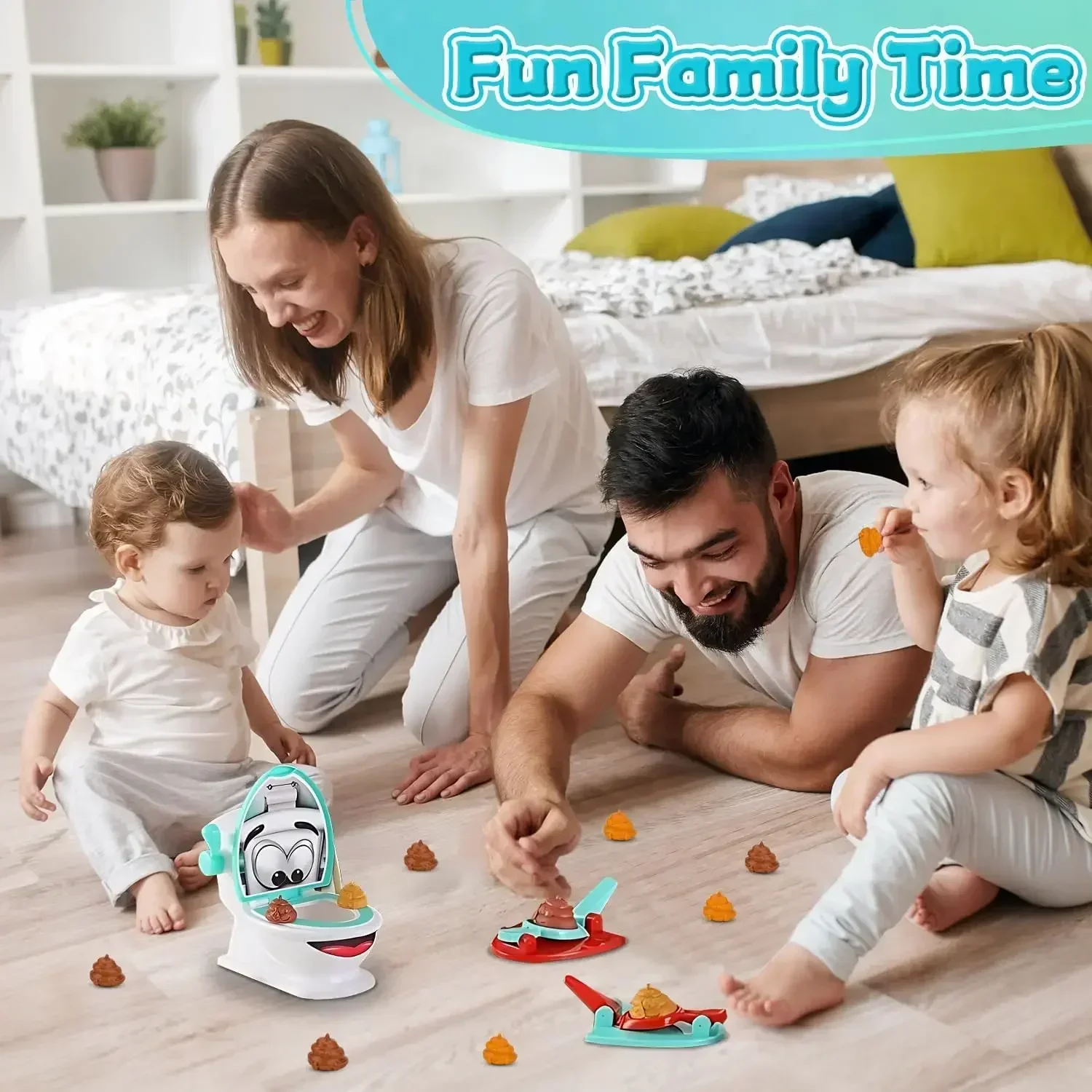 トイレクリエイティブおもちゃ 2～6人用 うんちシュートゲーム 子供用 クリエイティブトイレうんちゲームおもちゃゲーム 男の子 女の子 家族パーティー用