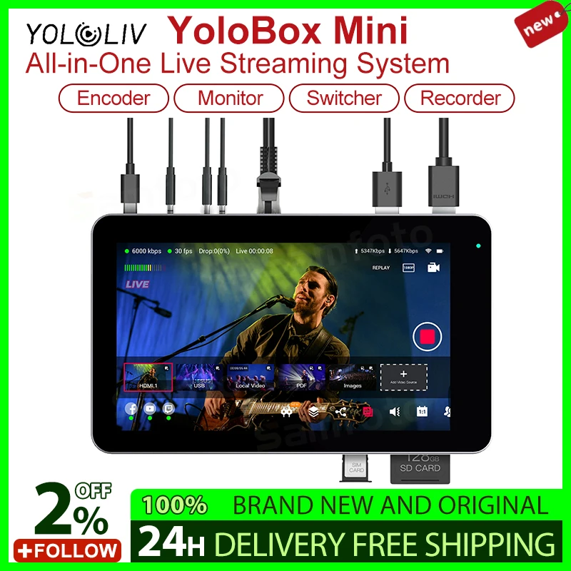 YoloLiv YoloBox Mini Ultra-Portable All-in-One Smart Live Streaming Encoder & Monitor