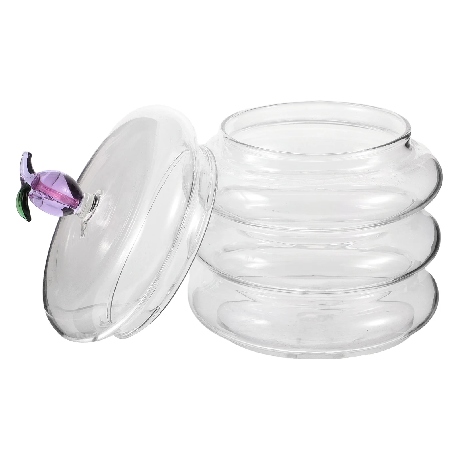 

Glass Candy Box Divided Compartments Airtight Lid Transparent Storage Canister Decorative Jar for Home Kitchen Snacks Nuts