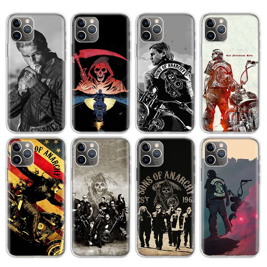 American TV Sons of Anarchy Phone Case For Apple iPhone 11 13 14 15 16 12 Pro Max SE X XR XS 7 8 Plus Pattern Soft TPU Back Cove