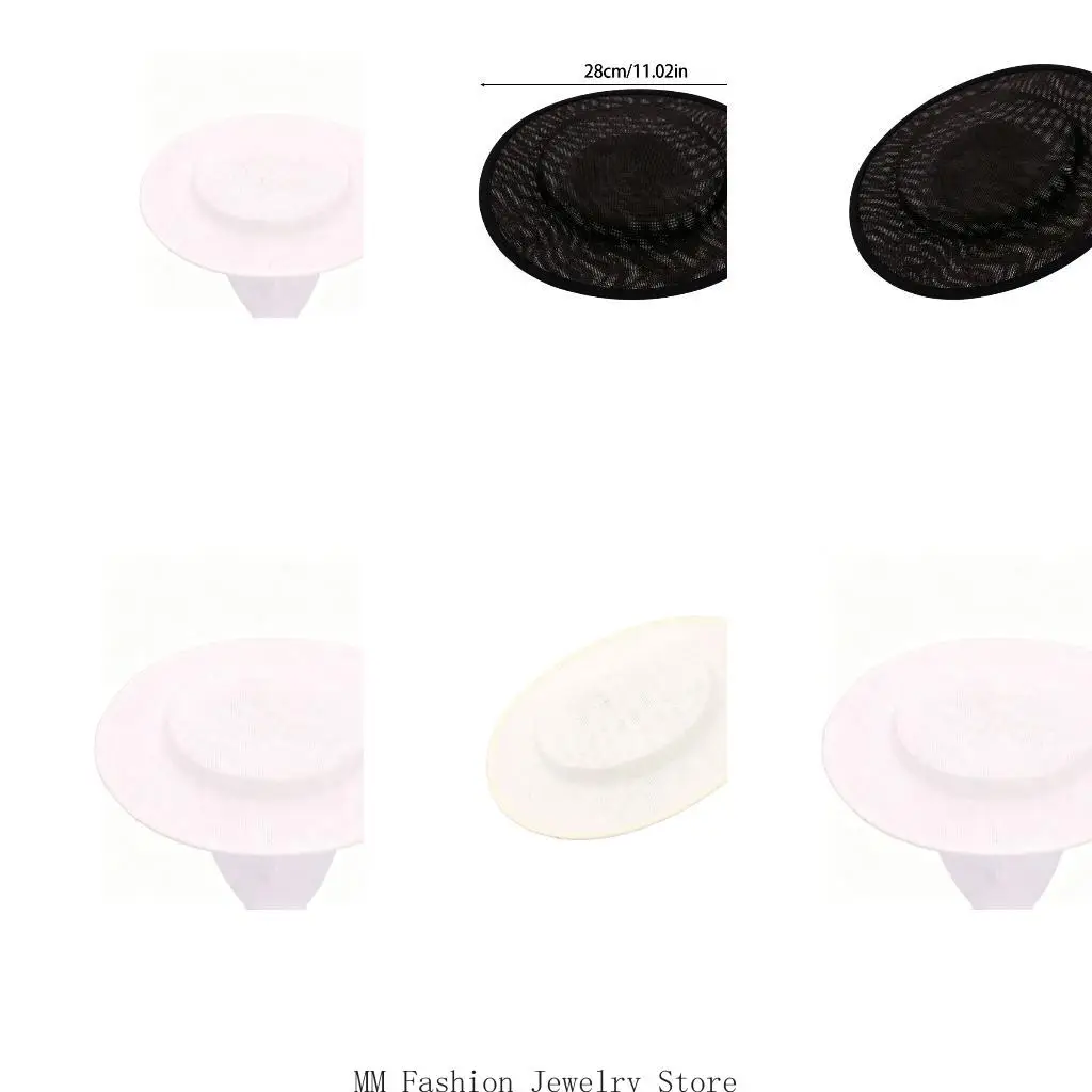 Decorative Faux Linen Sinamay Hat Base for Adults, Flat Dress for Daily Wear, Travel Photos and Stage Styling Looks D0UB